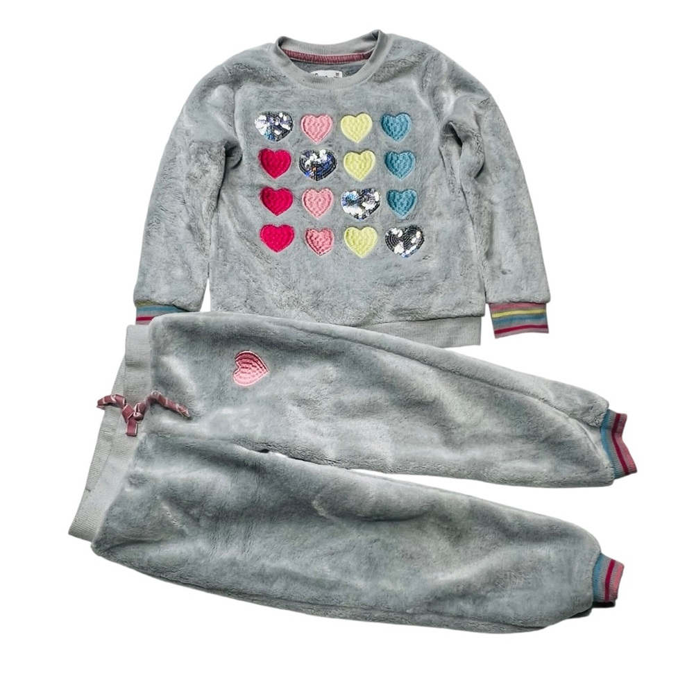 Epic Threads Gray Fleece Matching Set with Heart Details sweatshirt and jogger